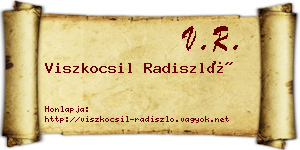 Viszkocsil Radiszló névjegykártya